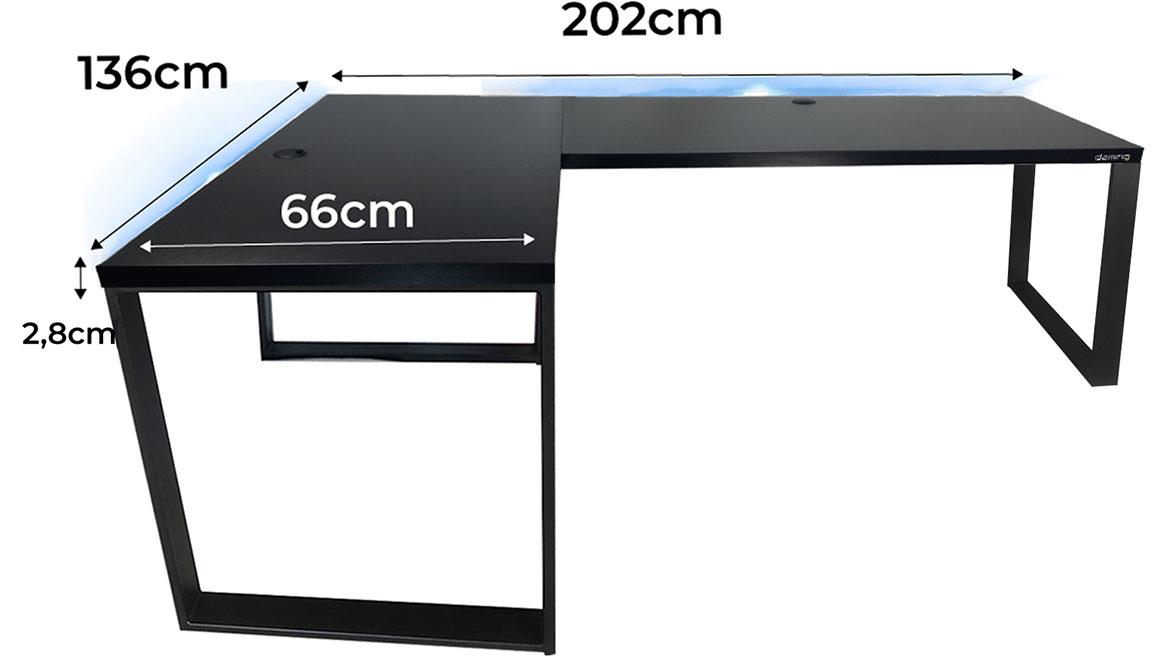 Low Loft model 2 radni sto 202x136x86 crni