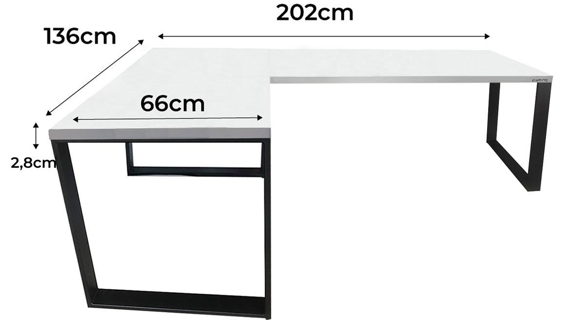 Low Loft model 0 radni sto 202x136x86 beli