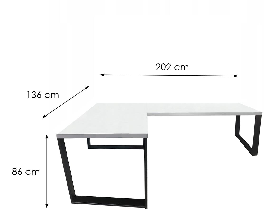 Low Loft model 0 radni sto 202x136x86 beli