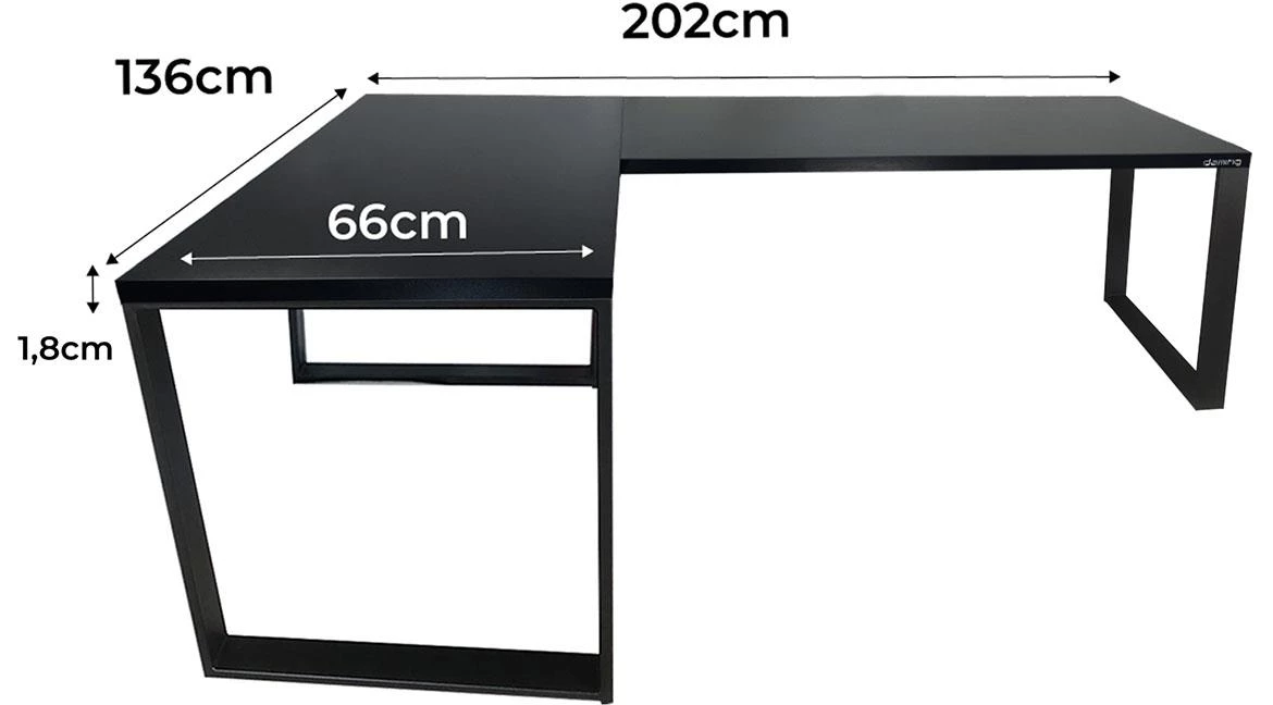 Low Loft model 0 radni sto 202x136x86 crni
