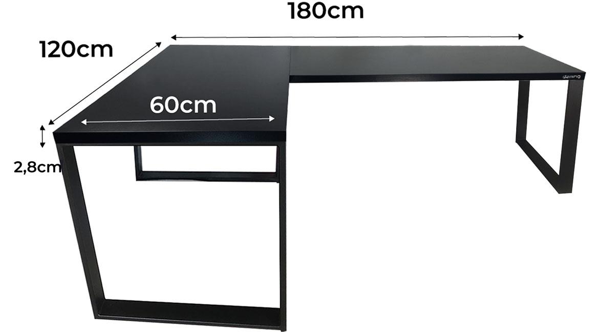 Top Loft model 0 radni sto 180x120x86 crni