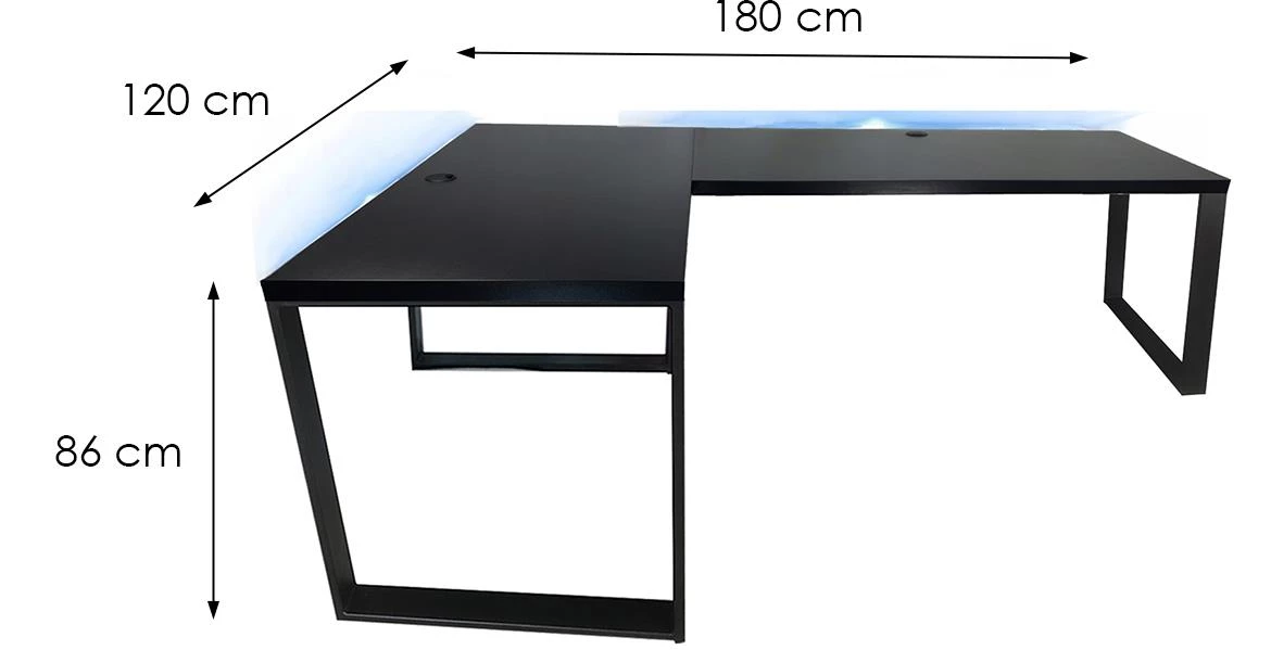 Low Loft model 2 radni sto 180x120x86 crni