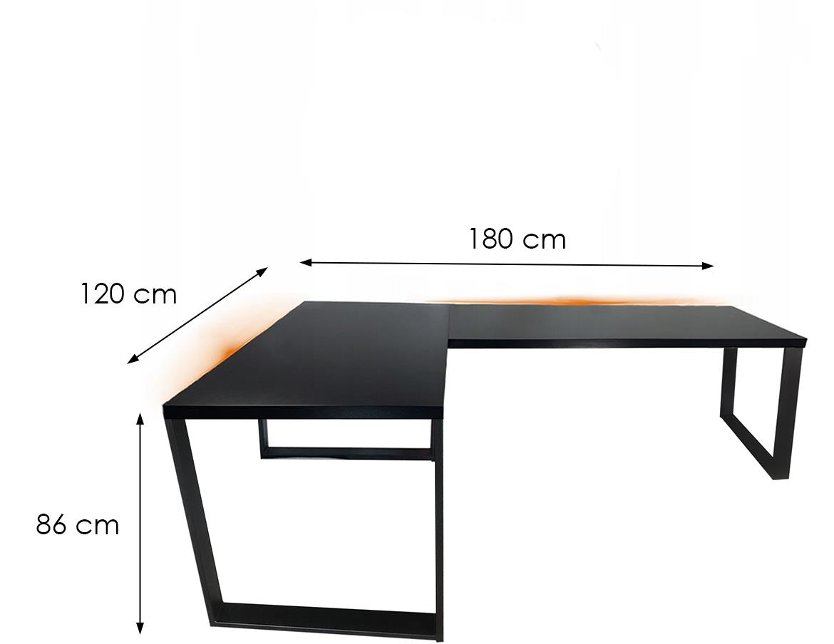 Low Loft model 1 radni sto 180x120x86 crni