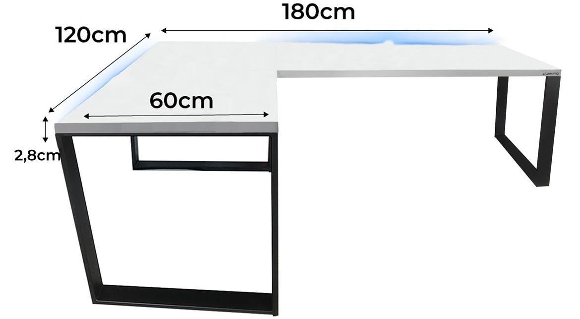 Low Loft model 1 radni sto 180x120x86 beli