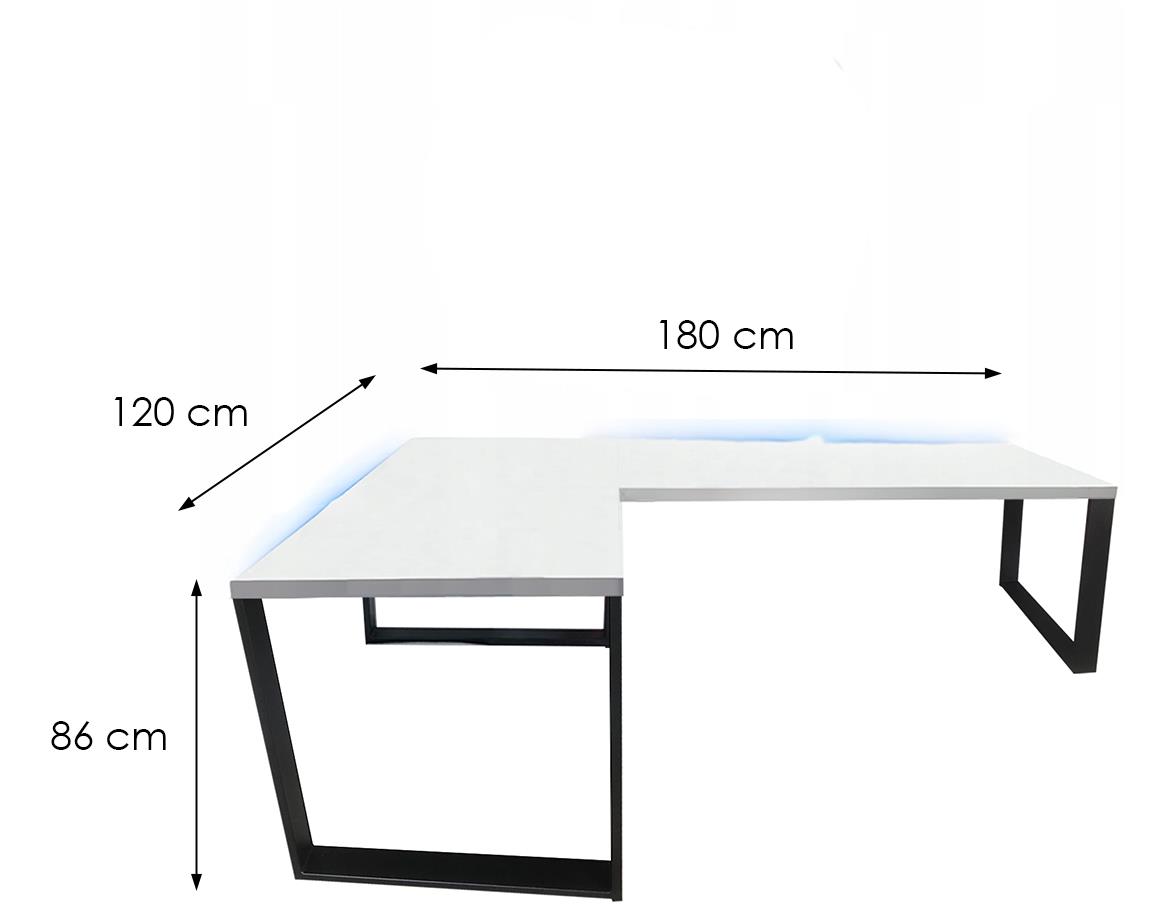 Low Loft model 1 radni sto 180x120x86 beli