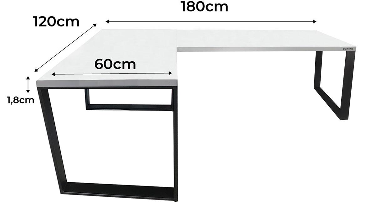 Low Loft model 0 radni sto 180x120x86 beli