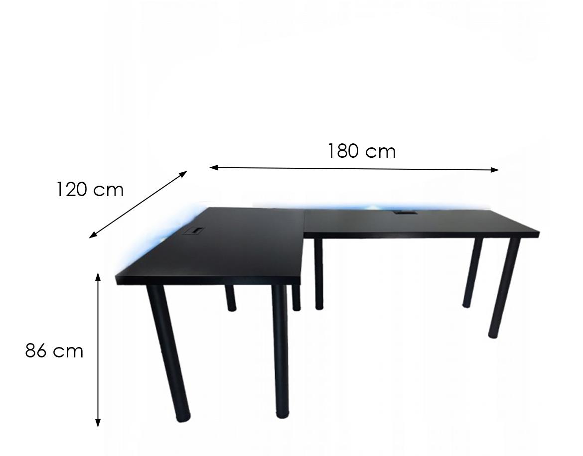 Top model 2 radni sto 180x120x86 crni