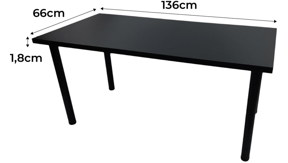 Low model 0 radni sto 136x66x72 cm crni