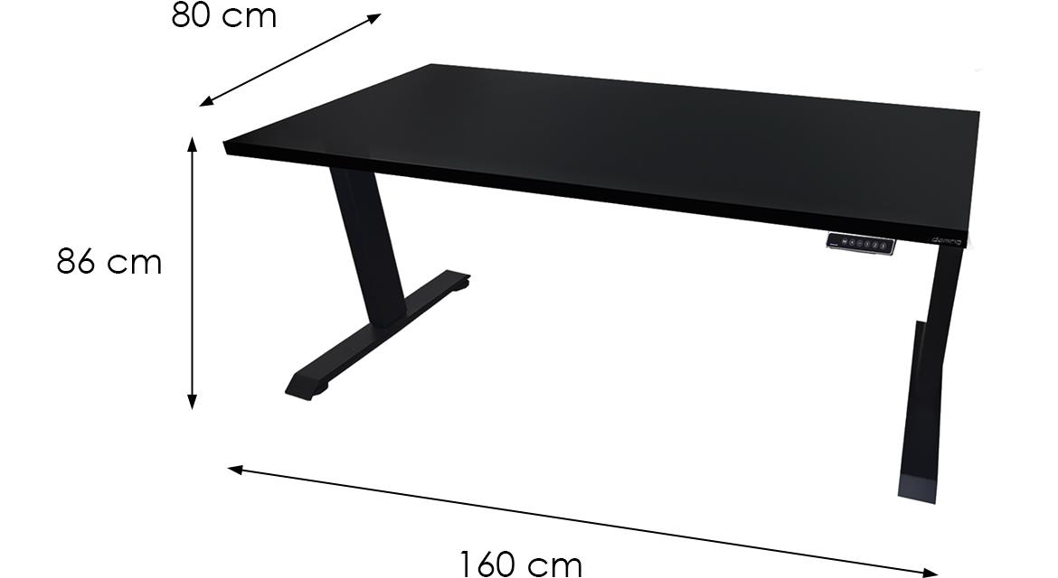 Low model 0 podesivi radni sto 160x80x86 crni