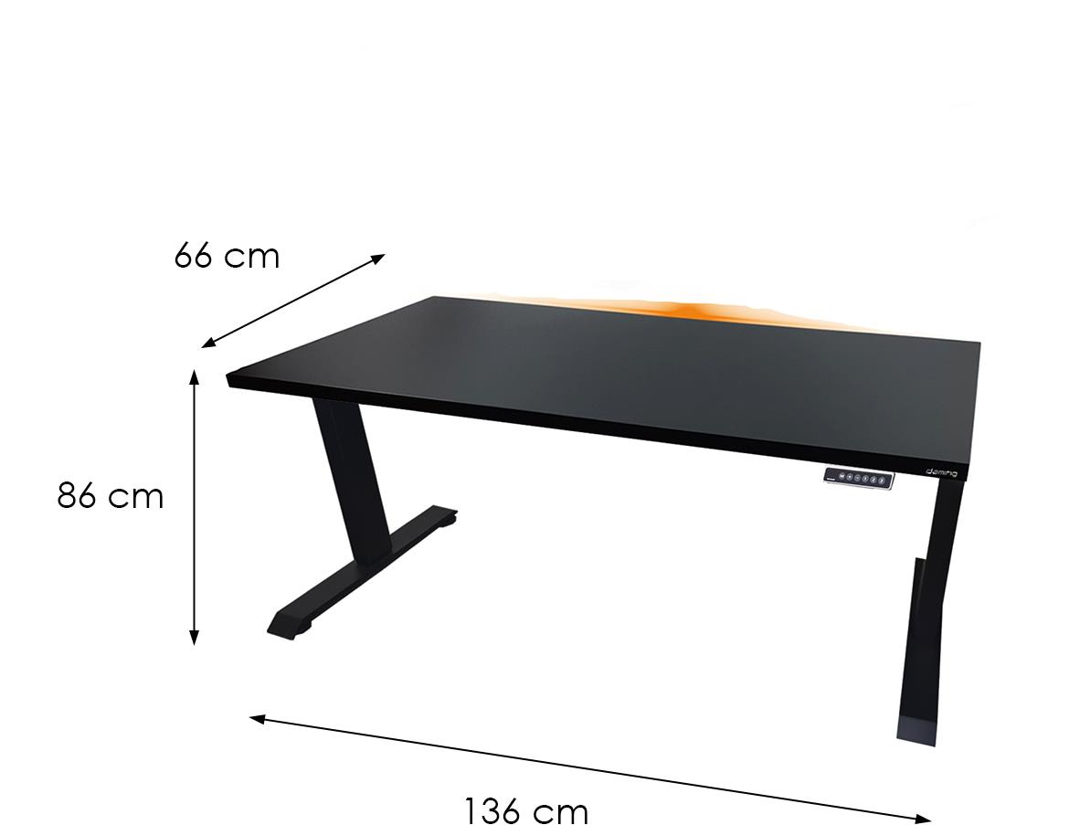 Low model 1 podesivi radni sto 136x66x86 crni