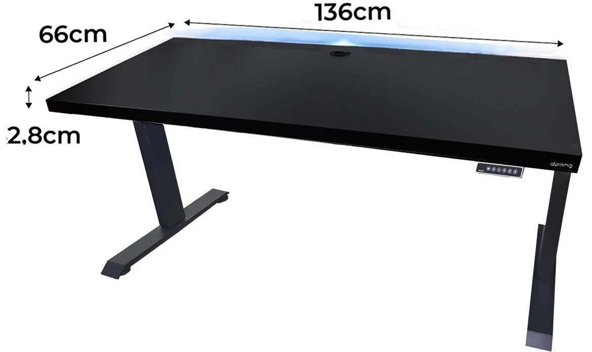 Low model 2 podesivi radni sto 136x66x86 crni