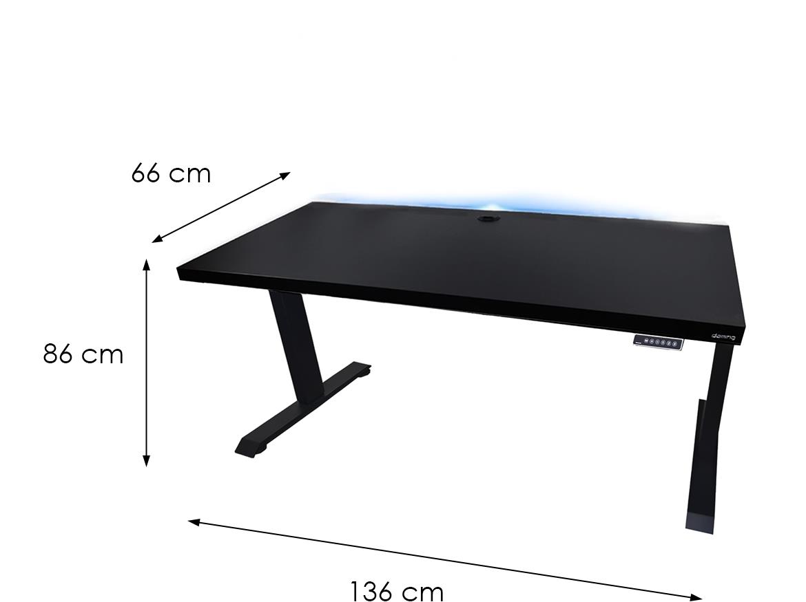 Low model 2 podesivi radni sto  136x66x86 crni