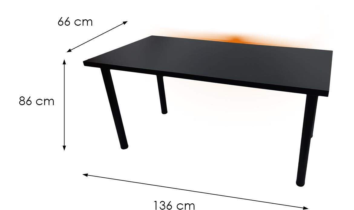 Low model 1 radni sto 136x66x72 cm crni