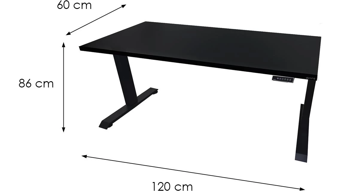 Low model 3 podesivi radni sto 120x60x72 cm crni
