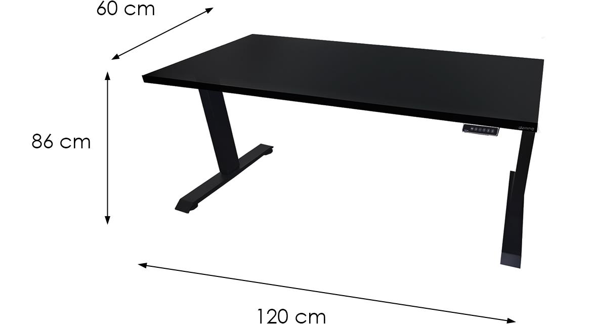 Low model 0 podesivi radni sto 120x60x72 cm crni