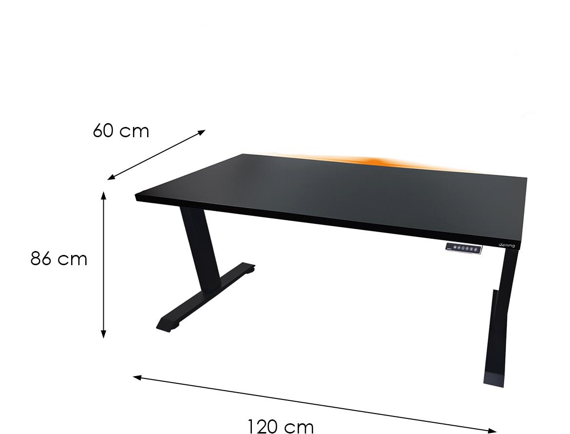 Low model 1 podesivi radni sto 120x60x72 cm crni