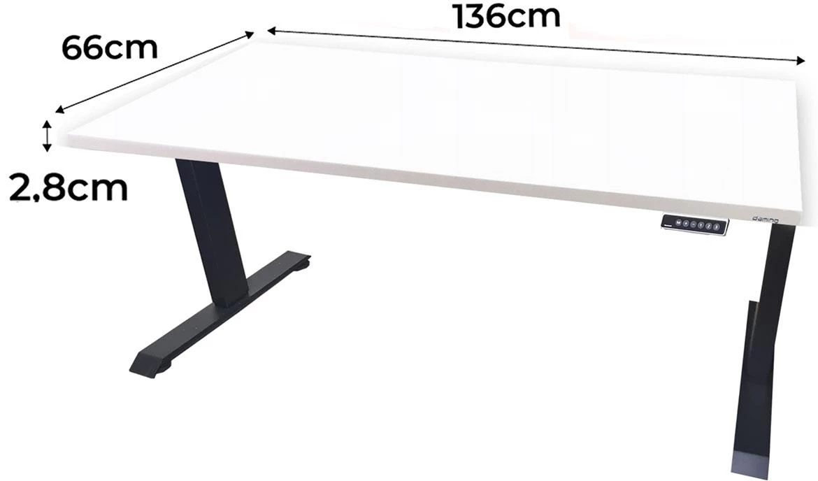 Low model 0 podesivi radni sto 136x66x86 beli