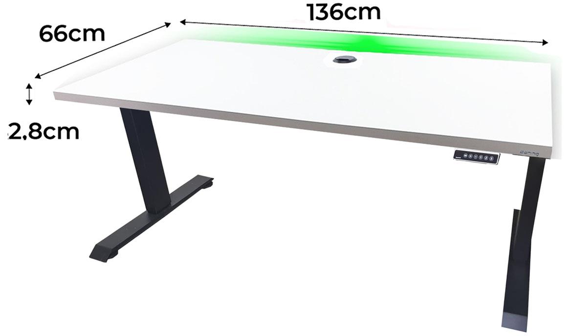 Low model 2 podesivi radni sto 136x66x86 beli