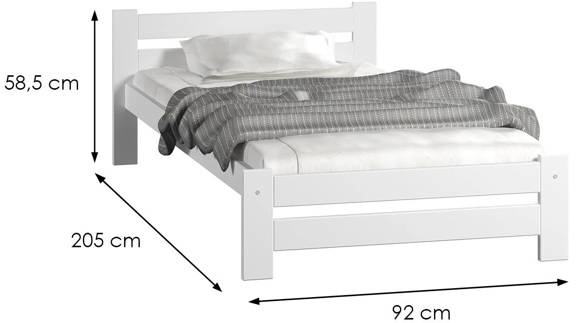 Agata drveni krevet bez podnice 92x205x58,5 cm bor