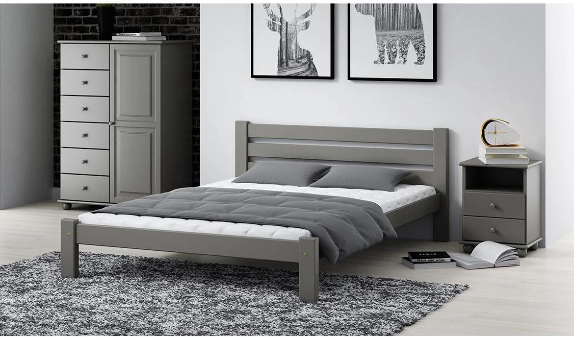 Adek drveni krevet bez podnice 192x210x72 cm sivi