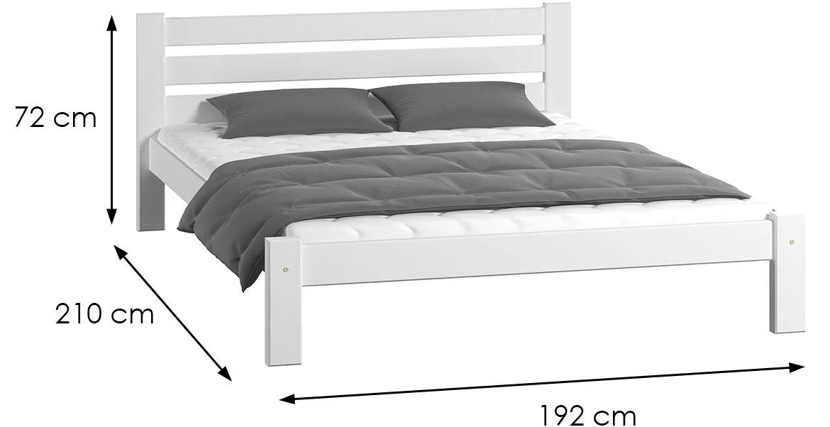 Adek drveni krevet bez podnice 192x210x72 cm beli
