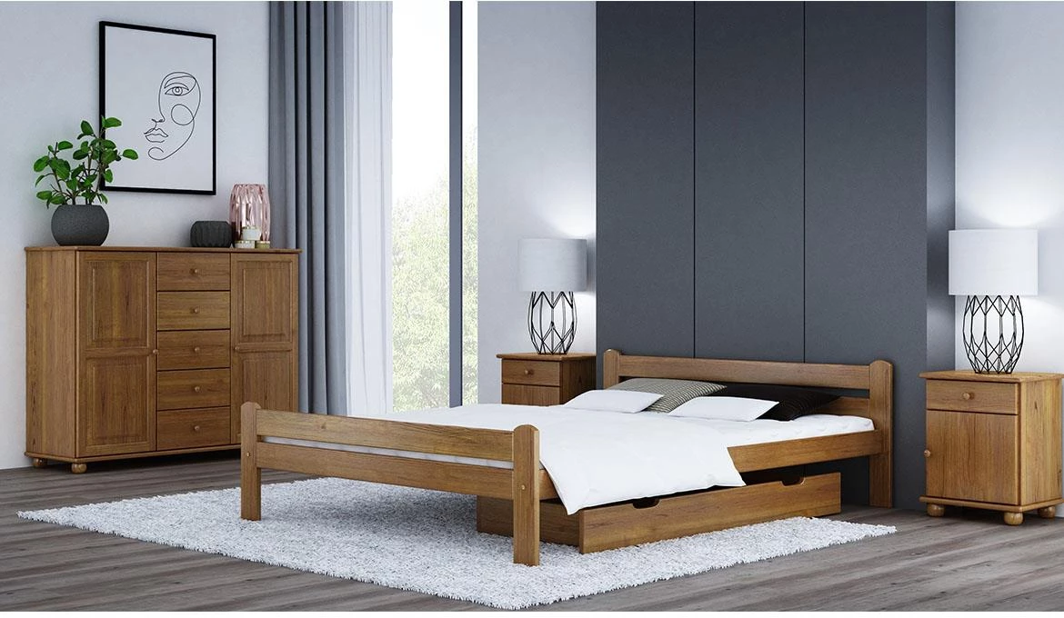 Dorota drveni krevet bez podnice 192x205x58 cm hrast