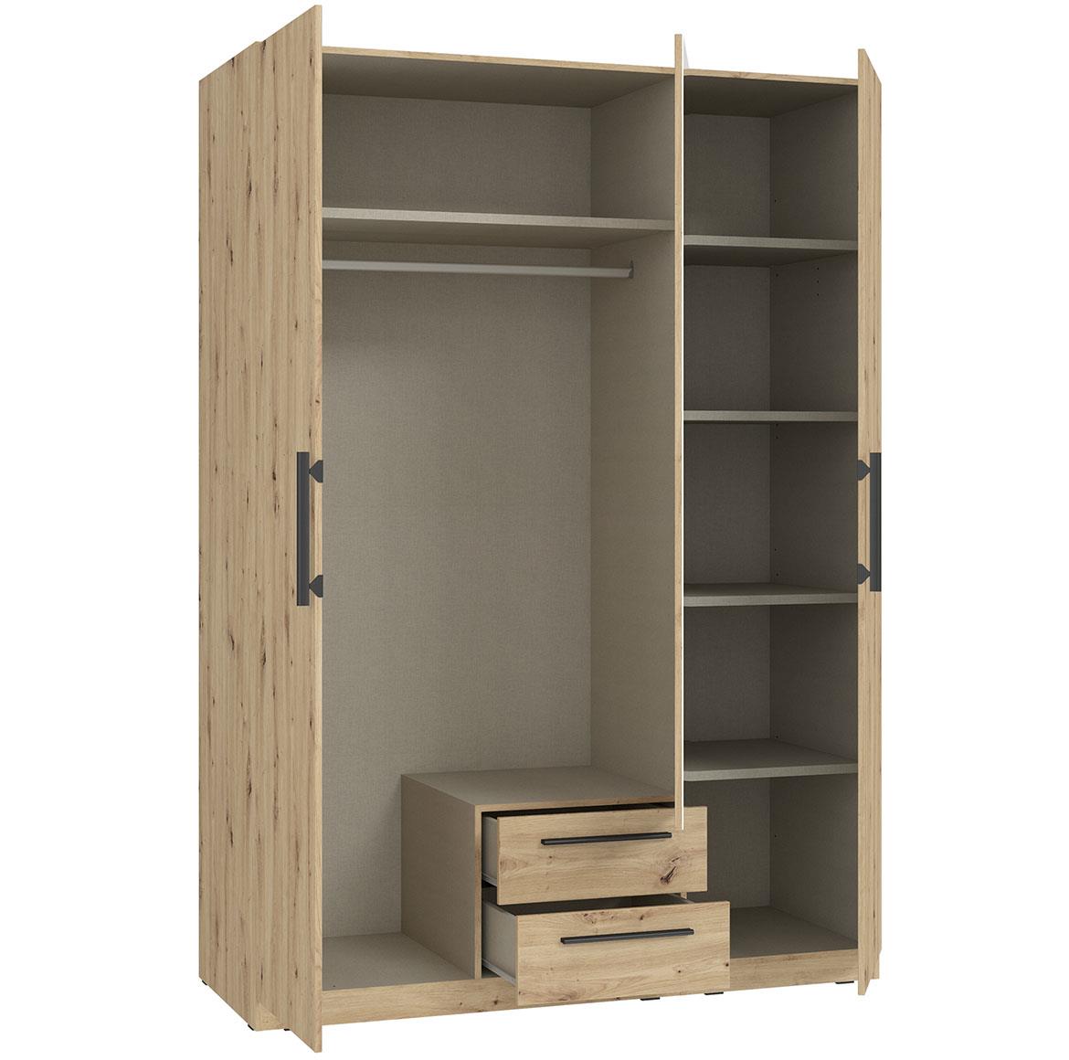 Cadixo cdxs83s-d78 ormar 3 vrata/ogledalo+2 fioke 150,6x58,9x212,9 cm natur (artisan hrast)