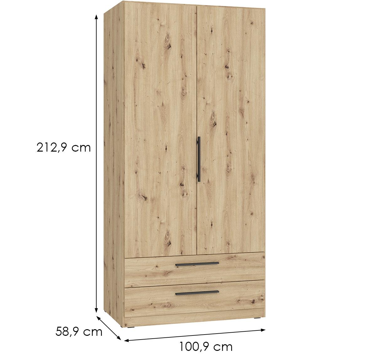 Cadixo cdxs87-d78 ormar 2 vrata+2 fioke 100x58,9x212,9 cm natur (arisan hrast)