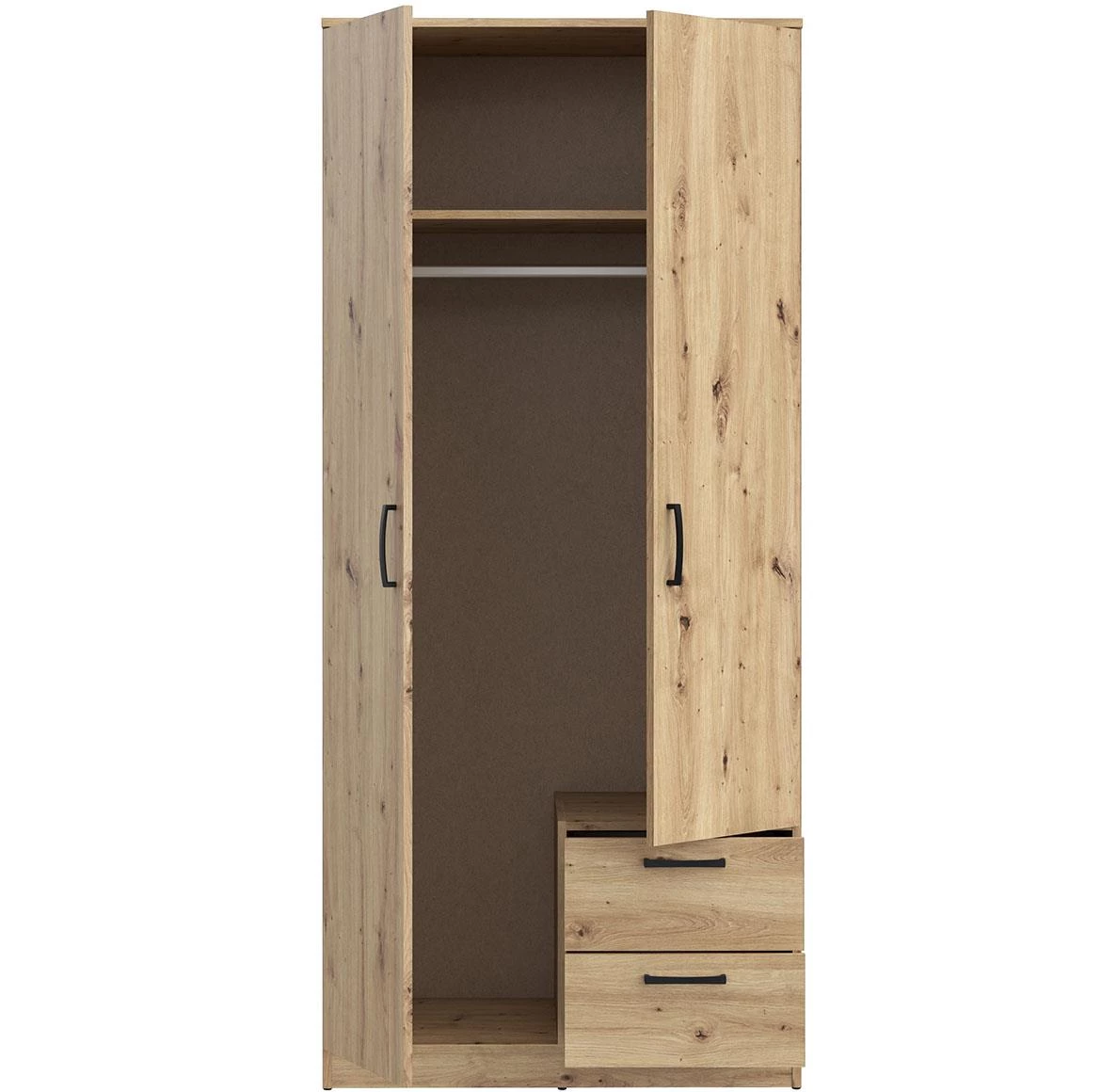 Niko niks81-d78 ormar 2 vrata+2 fioke 81,9x52,7x185 cm natur (artisan hrast)