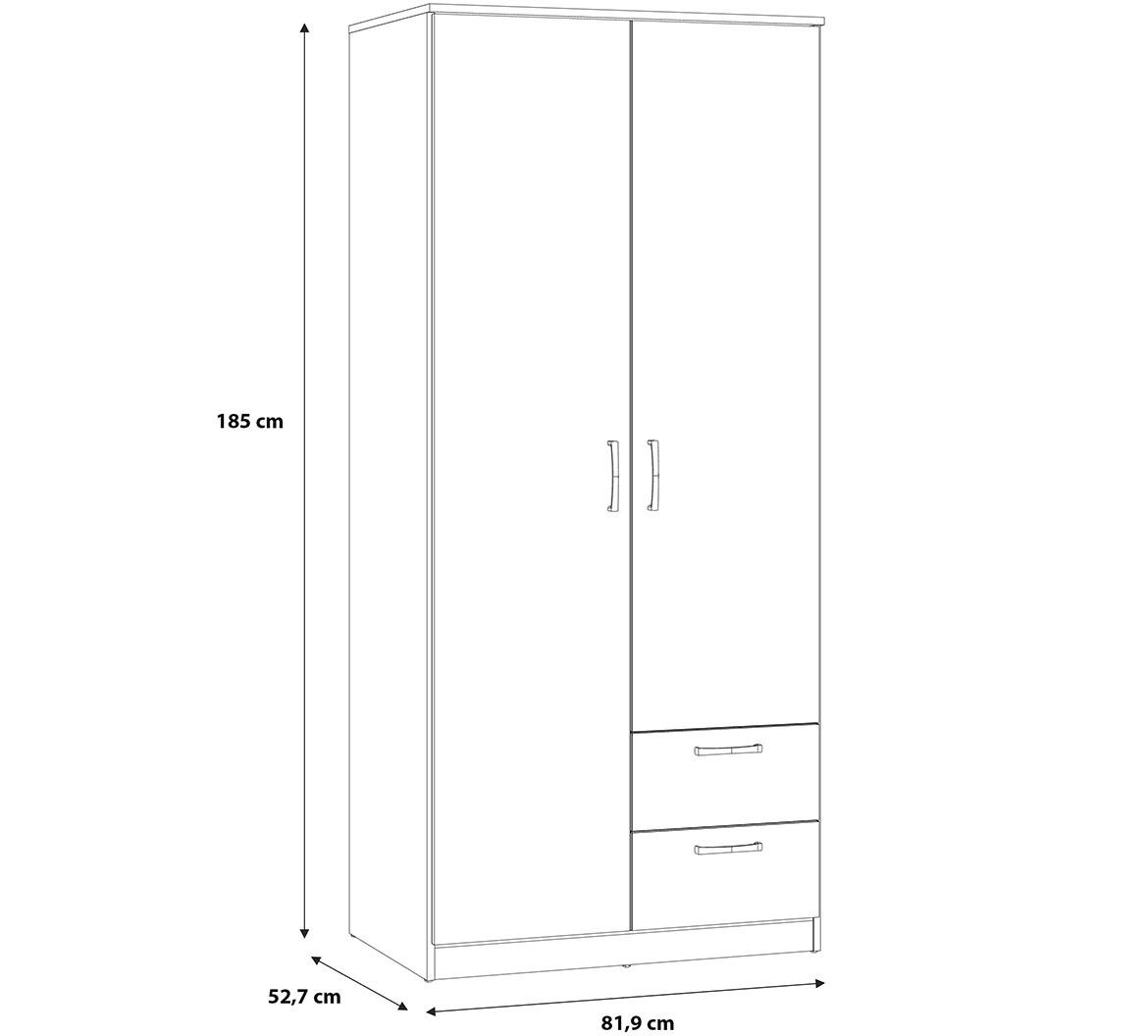 Niko niks81-d78 ormar 2 vrata+2 fioke 81,9x52,7x185 cm natur (artisan hrast)