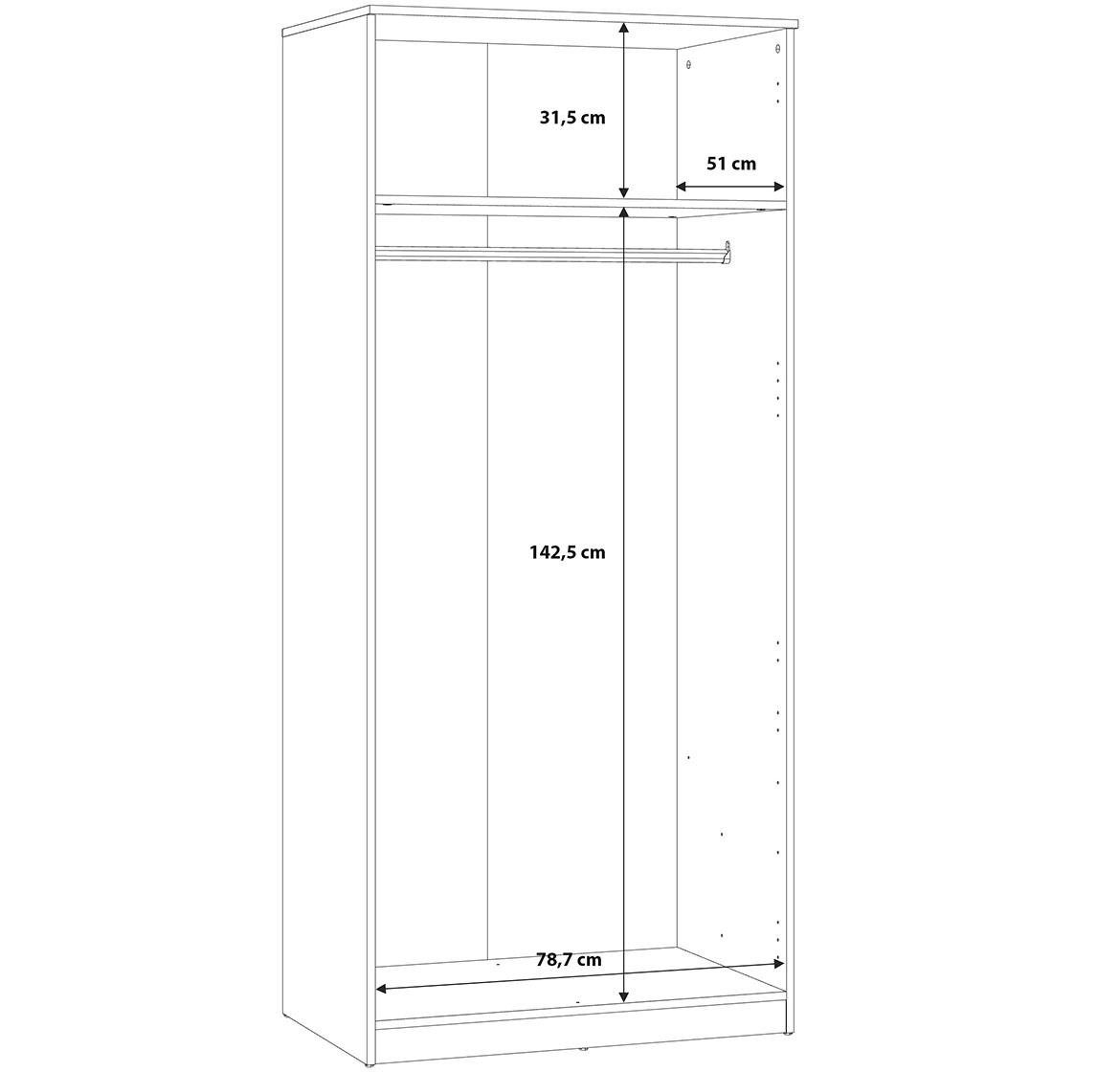 Niko niks80-d78 ormar 2 vrata 81,9x52,7x185 cm natur (artisan hrast)