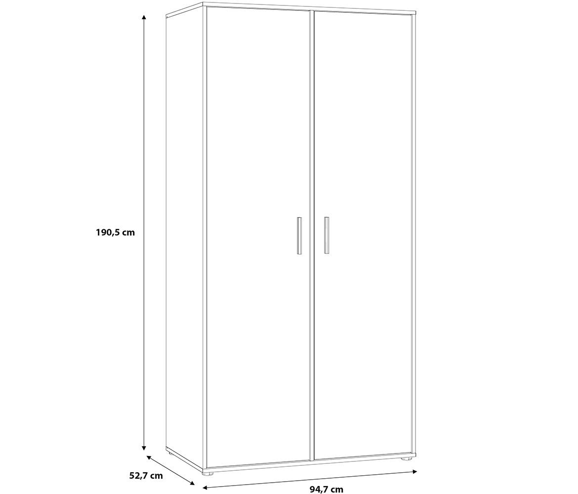 Mokkaro ormar 2 vrata 94,7x52,7x190,5 cm hrast/crni