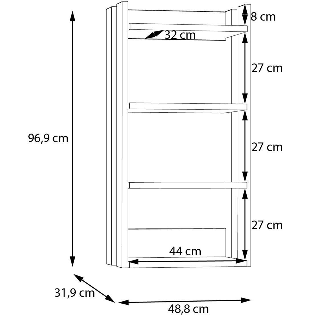 Halama CXMH211 polica 48,8x41,5x97 cm hrast