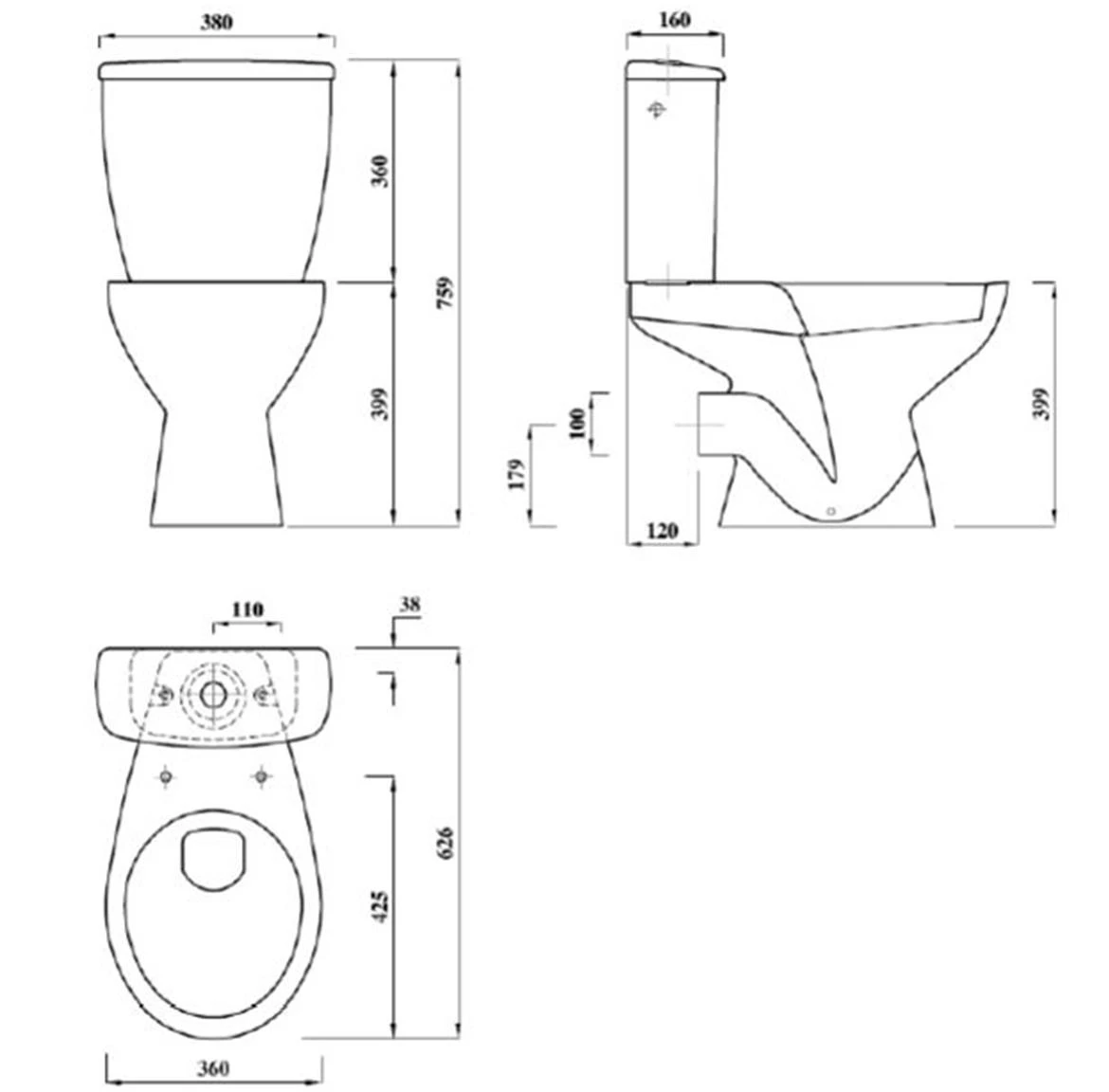 WC monoblok Poznan Neon II - eco B/D