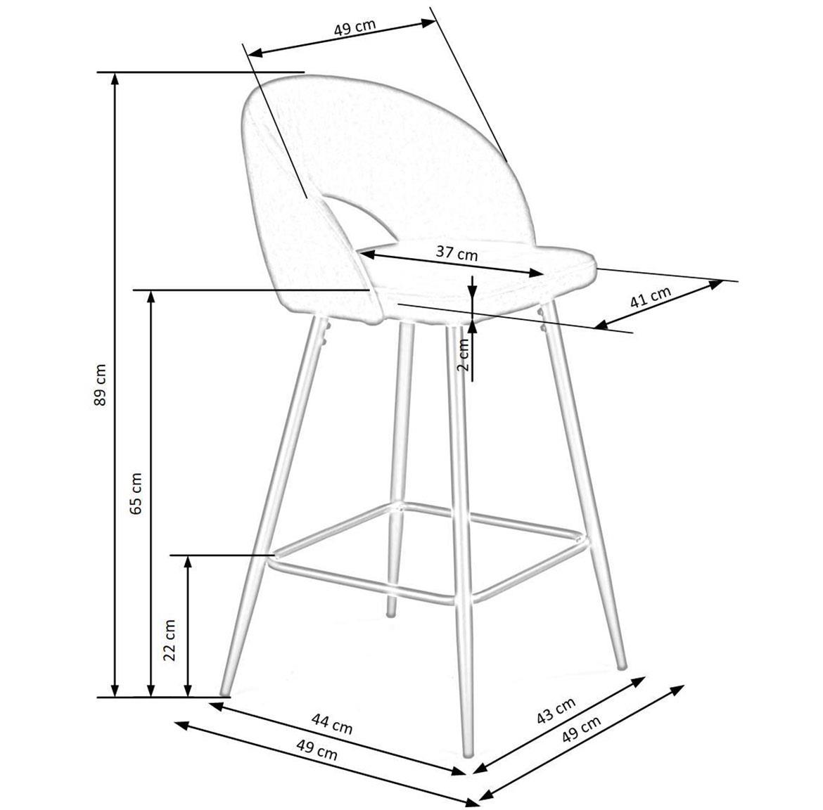 H96 barska stolica 48x49x89 cm bež/crna