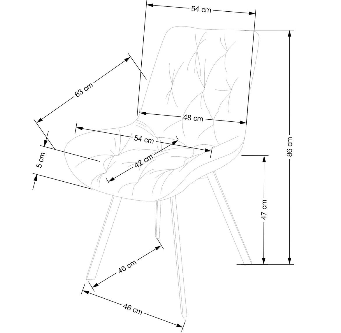 K519 stolica 54x63x86 cm zelena