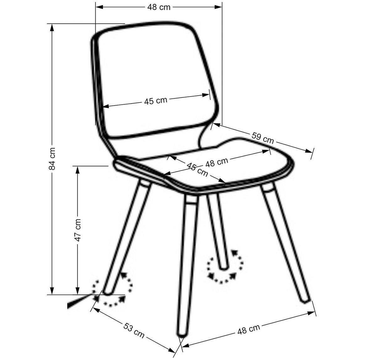 K511 stolica 48x59x84 cm bež/orah