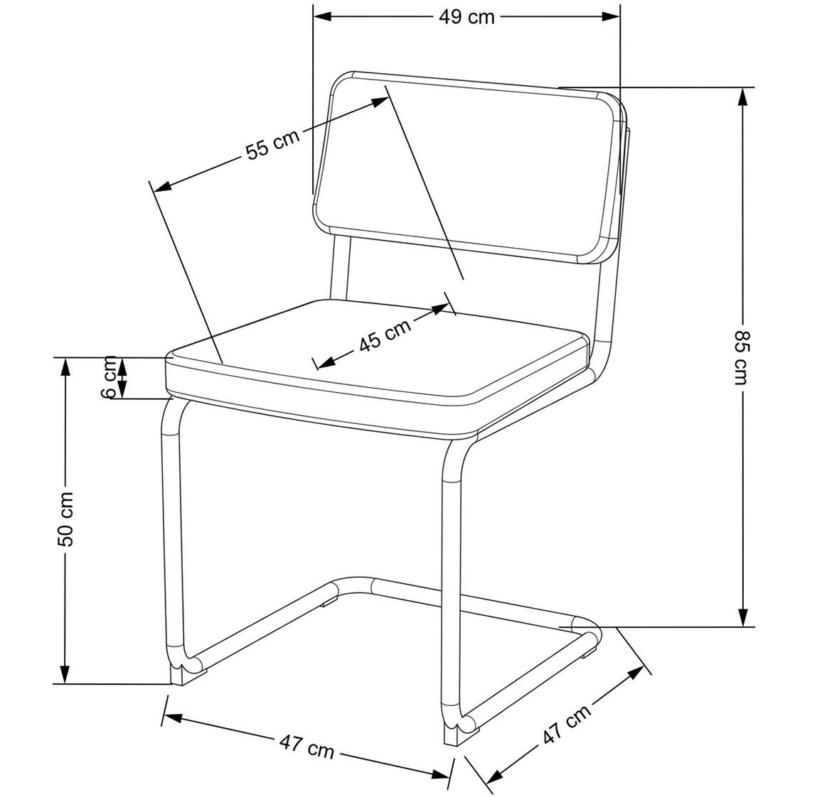 K510 stolica 49x55x85 cm senf