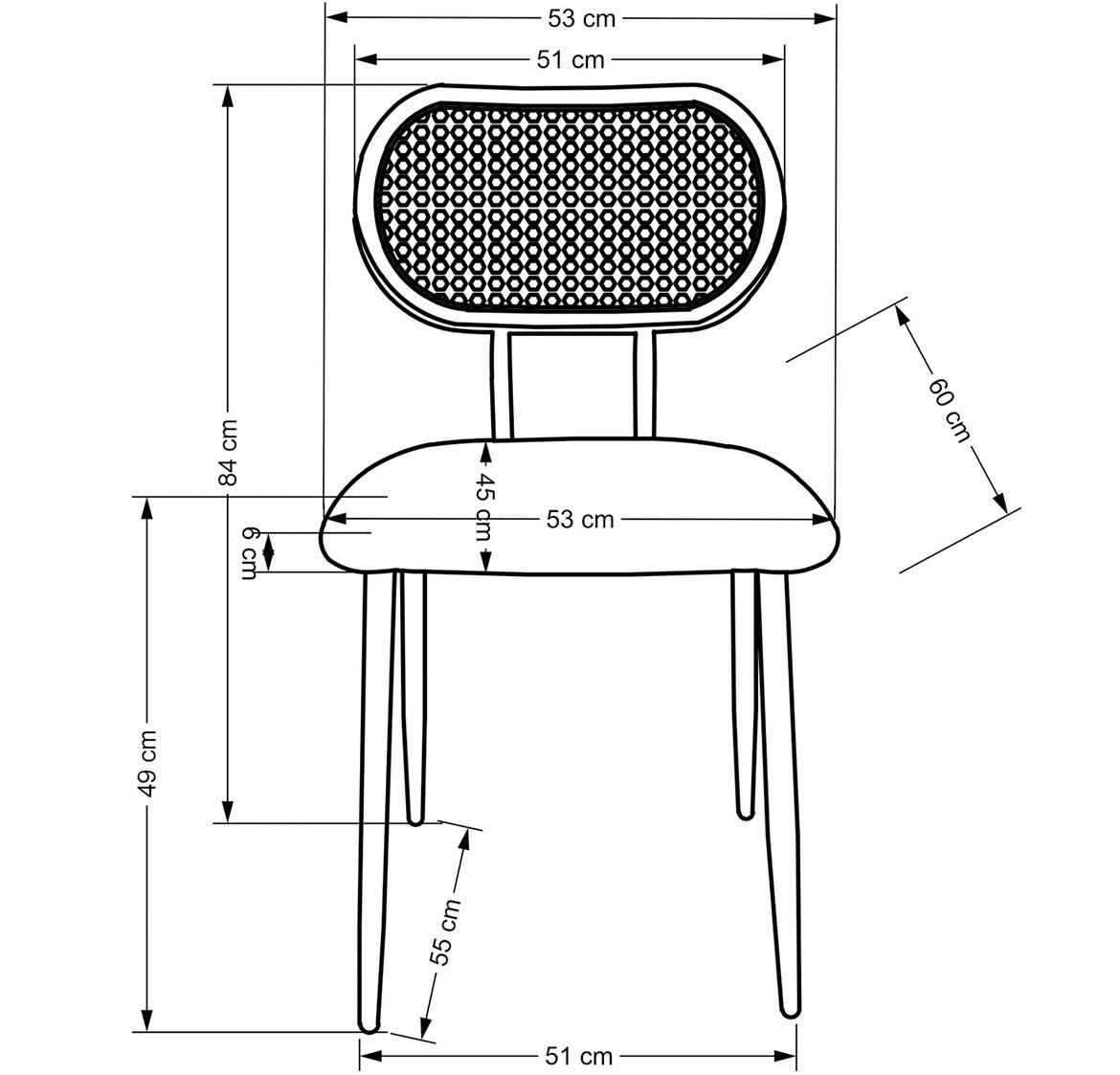 K503 stolica 53 60 84 cm siva