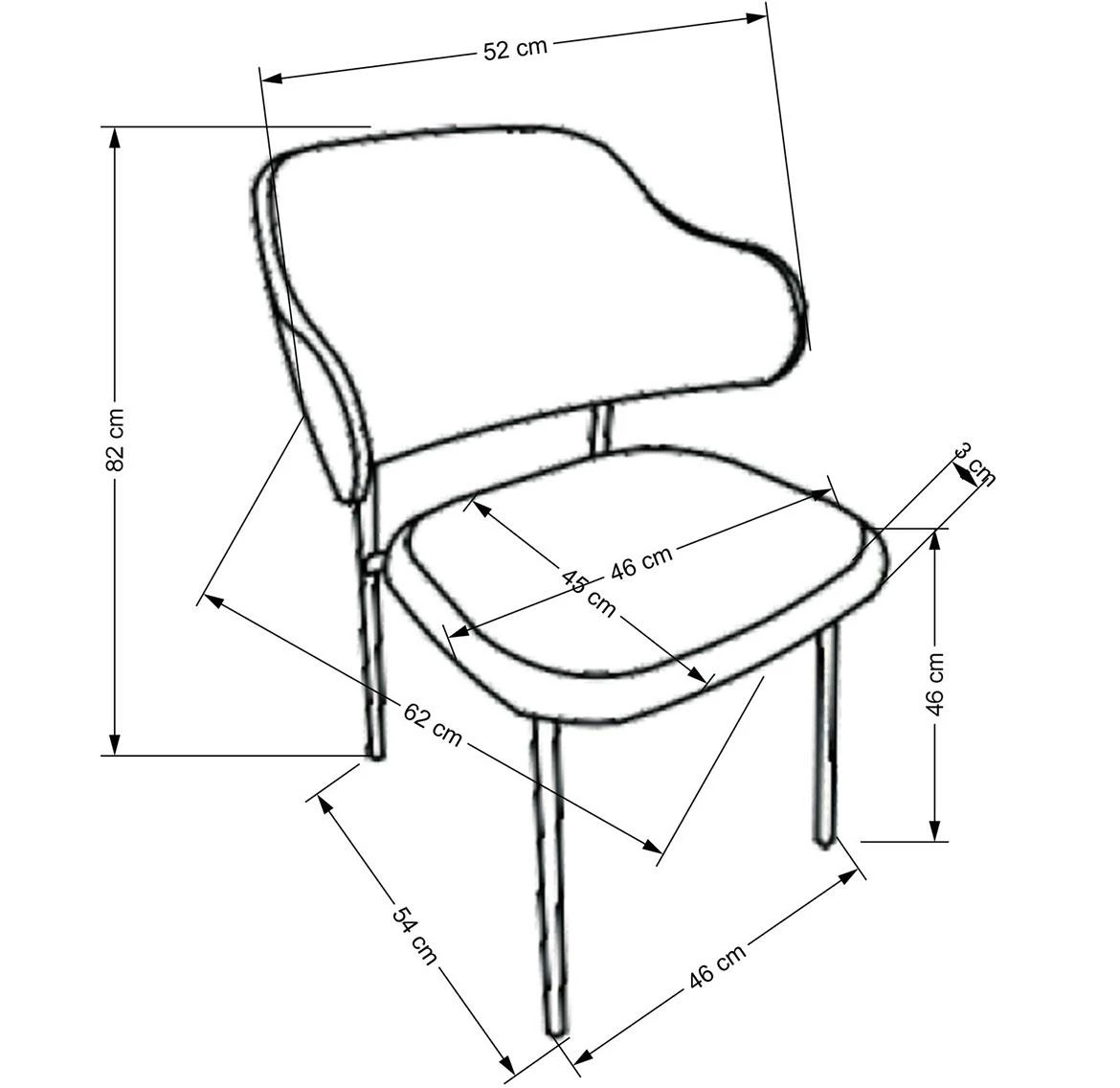 K497 stolica 52x60x82 cm bež