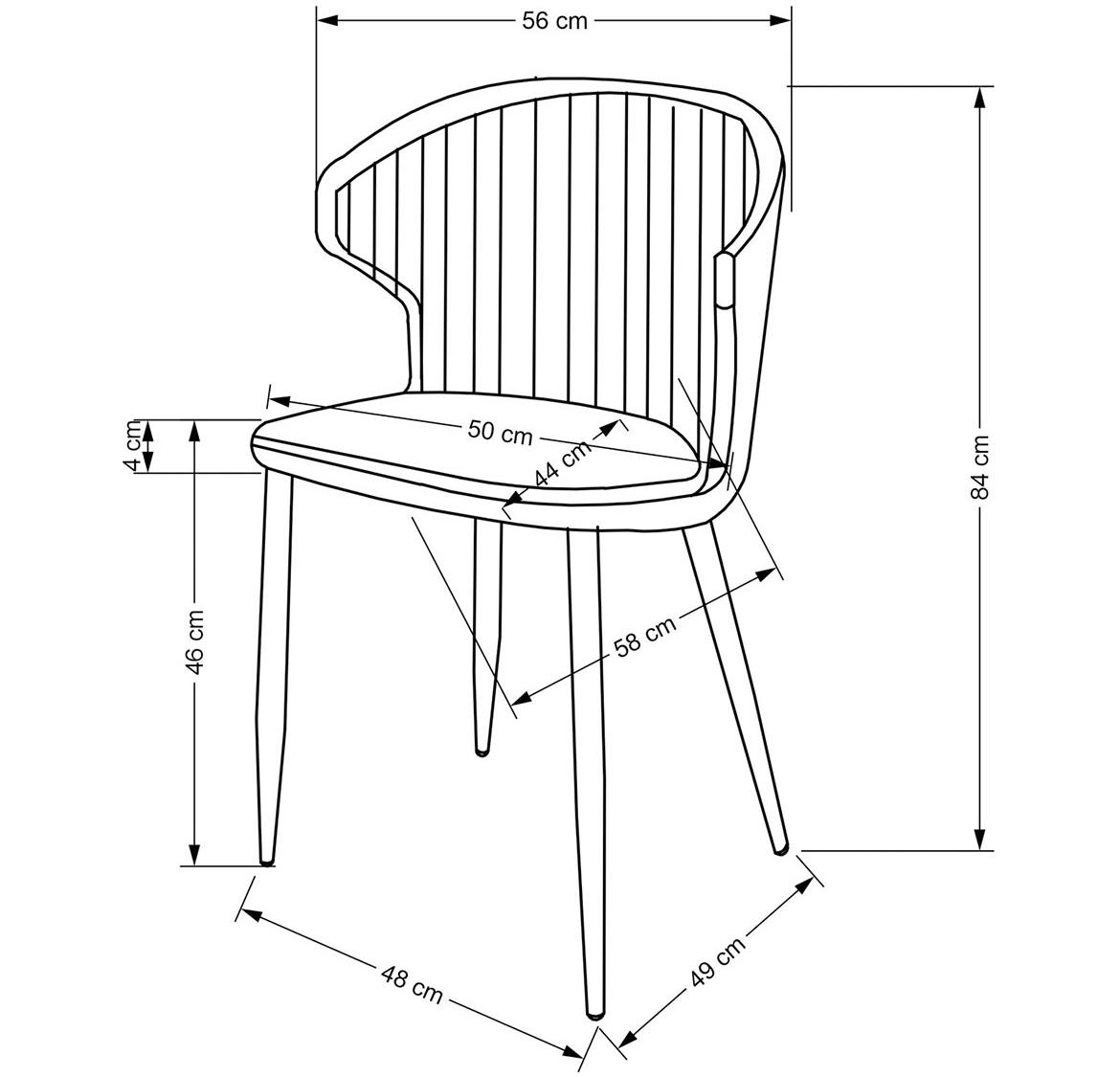 K496 stolica 56x58x84 cm senf