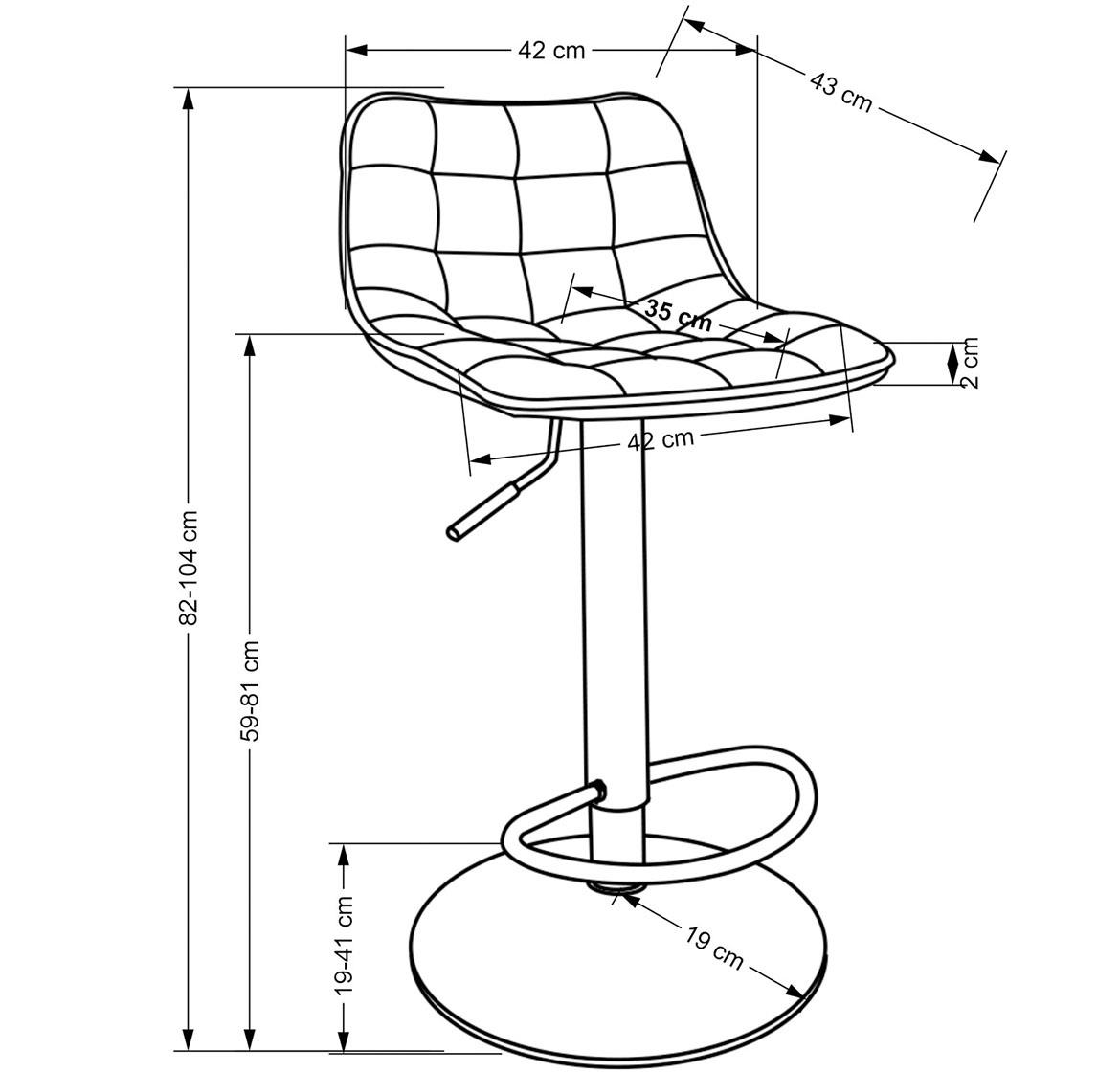 H120 barska stolica 43x44x106 cm crna/zlatna