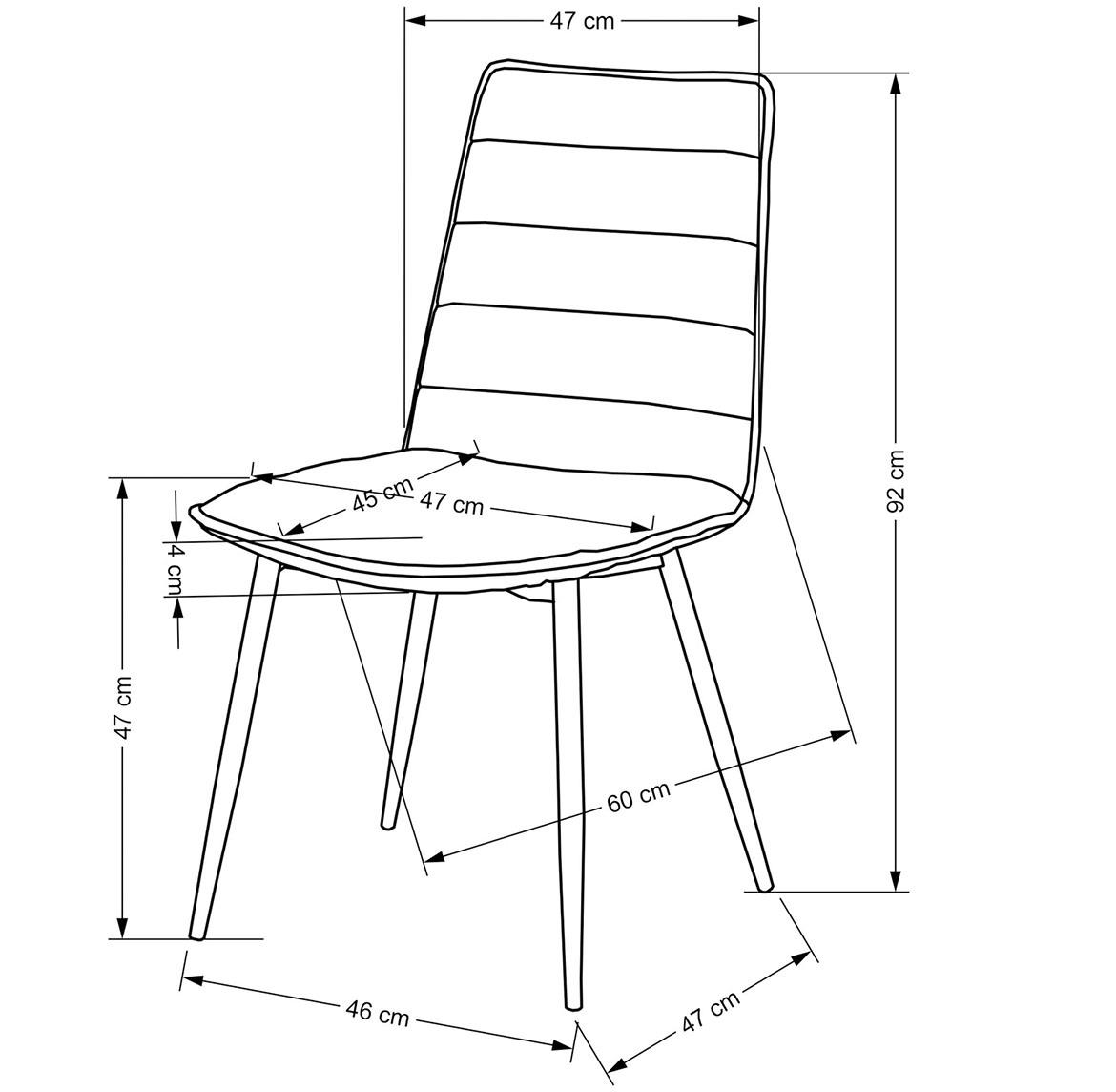 K493 stolica 47x60x92 cm siva