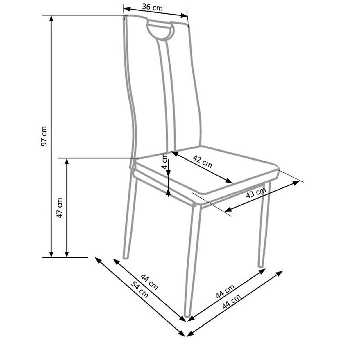 K202 stolica 44x59x97 cm siva