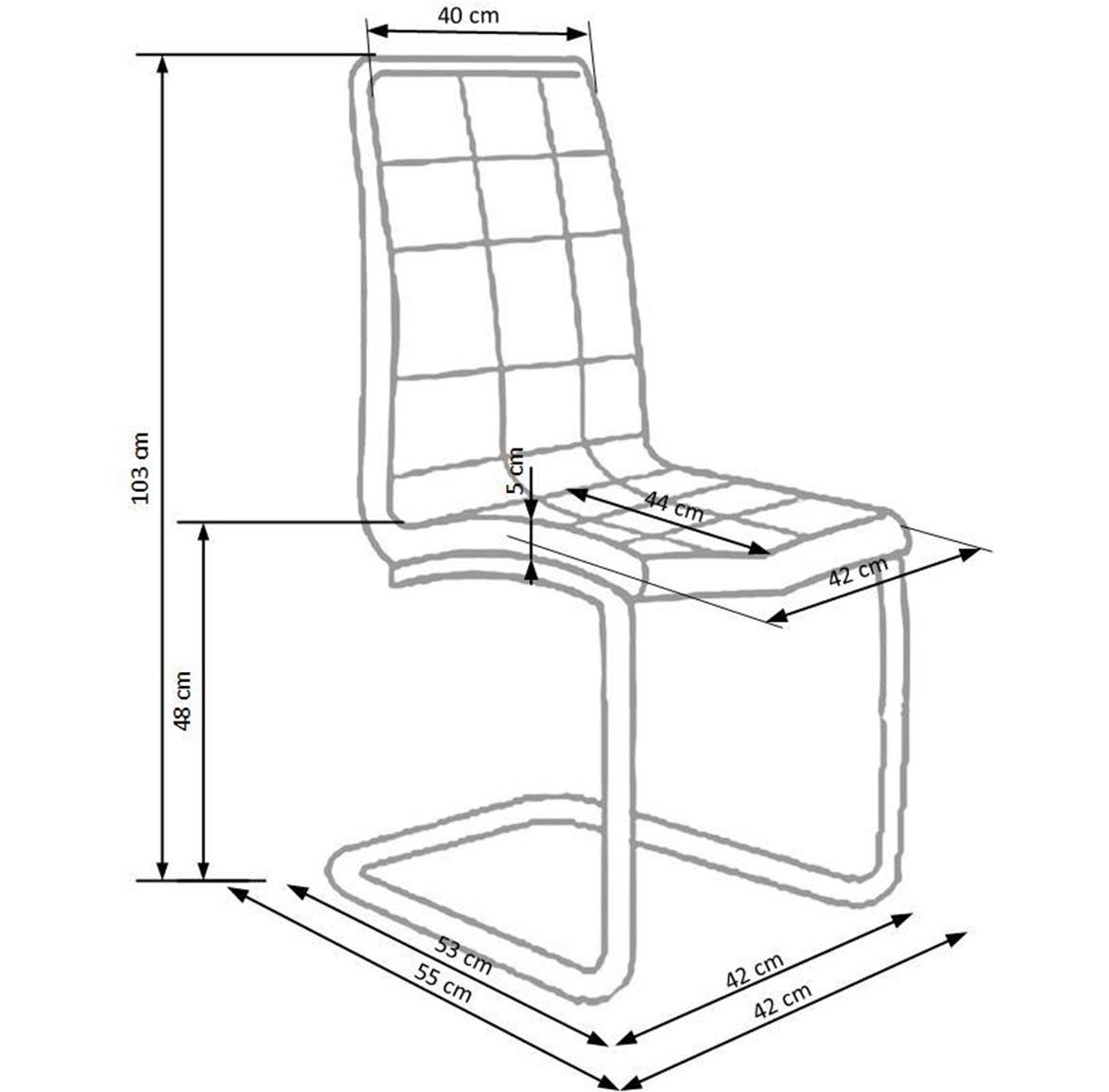 K147 stolica 42x55x101 cm siva