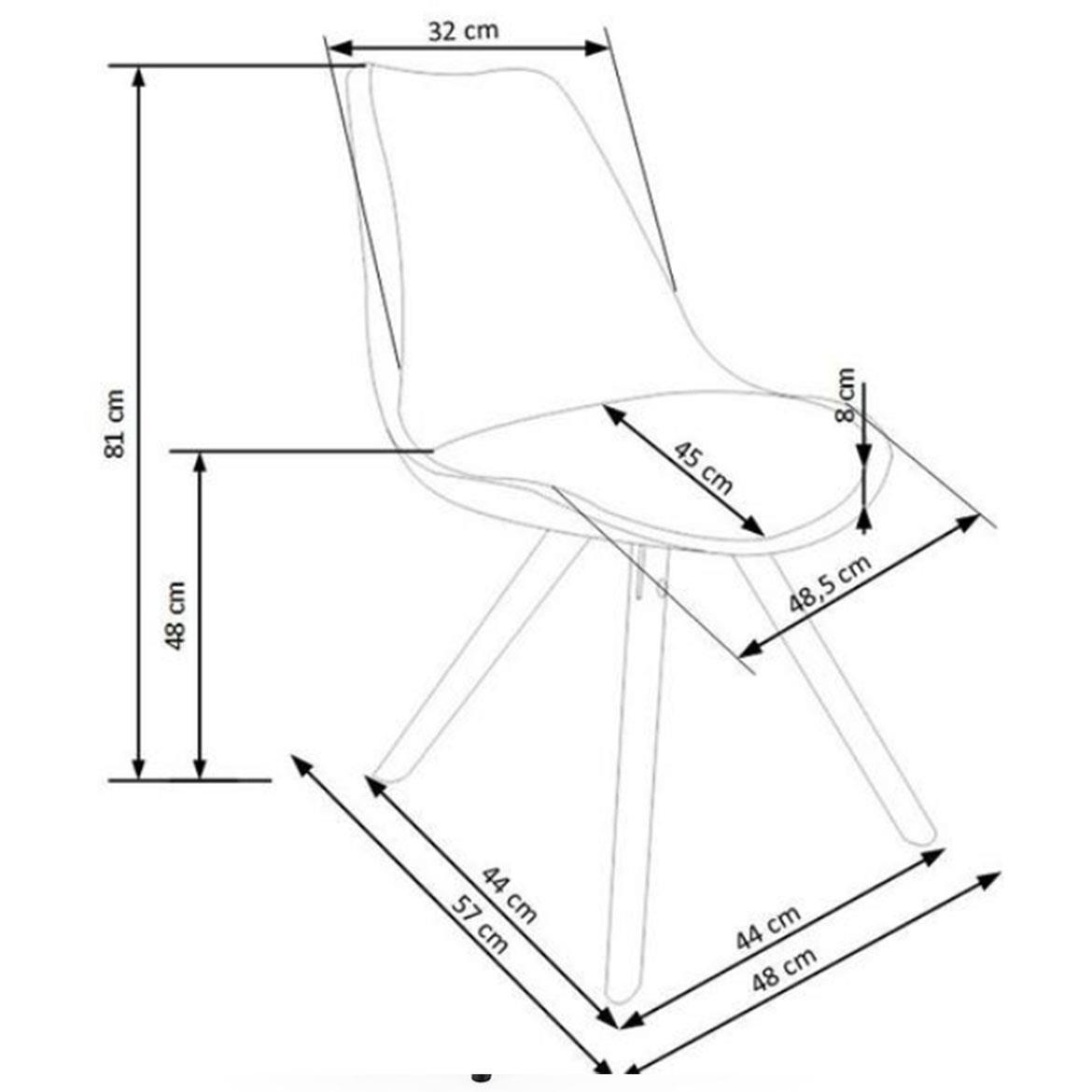 K201 stolica 48x57x80 cm siva