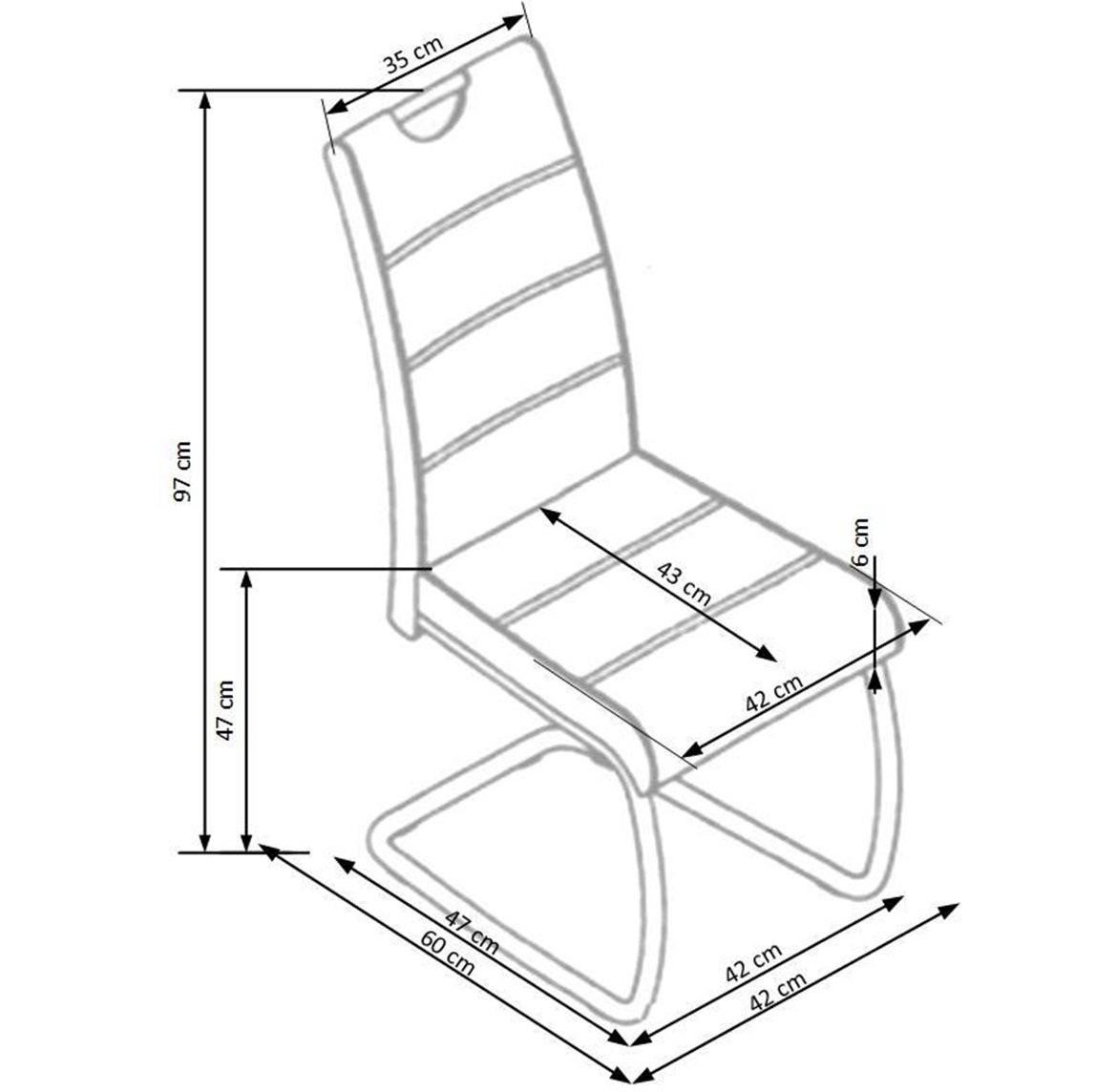 K211 stolica 42x60x97 cm siva