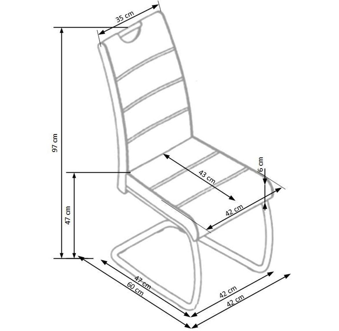 K211 stolica 42x60x97 cm crna