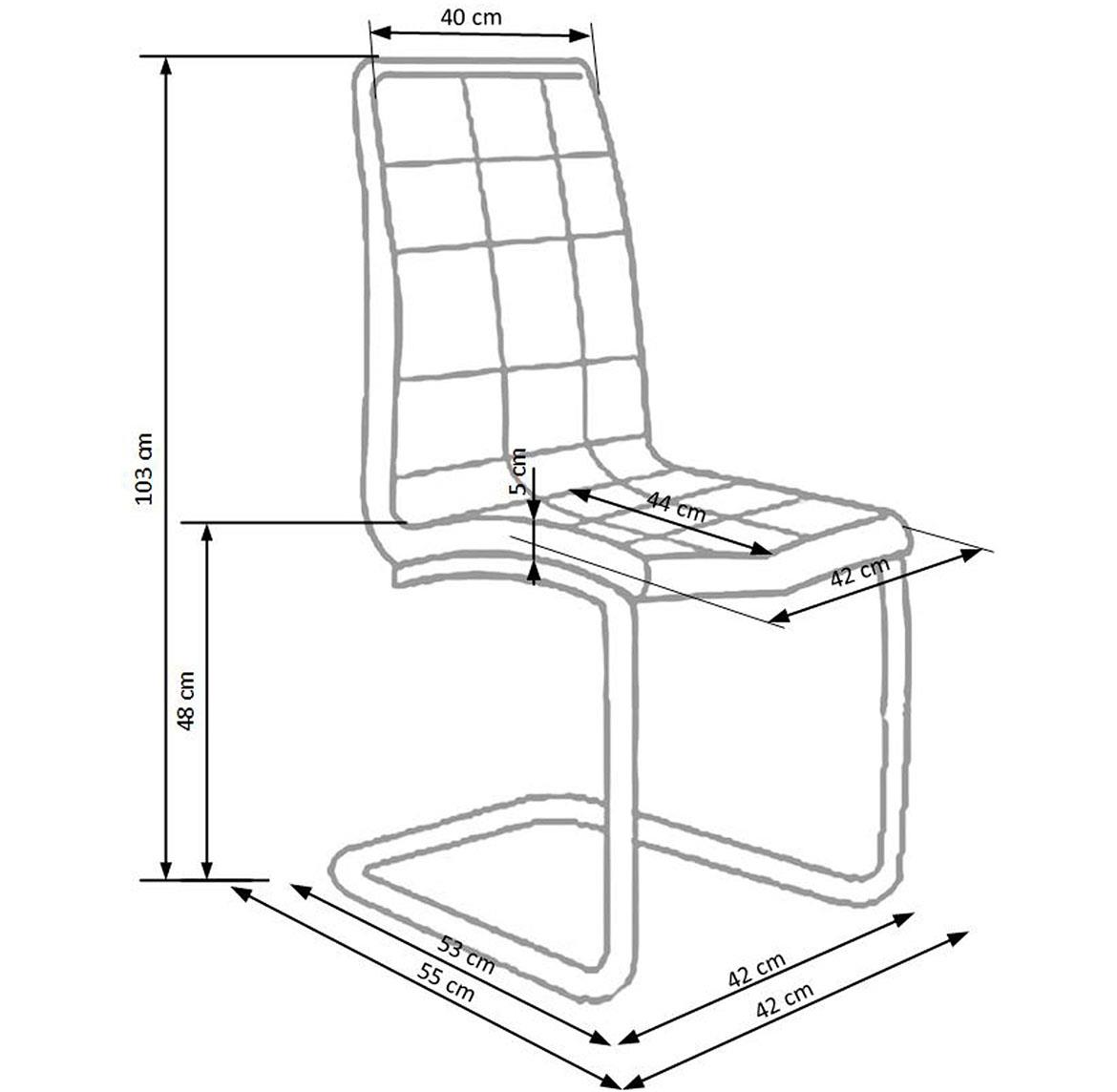 K147 stolica 42x55x101 cm bela