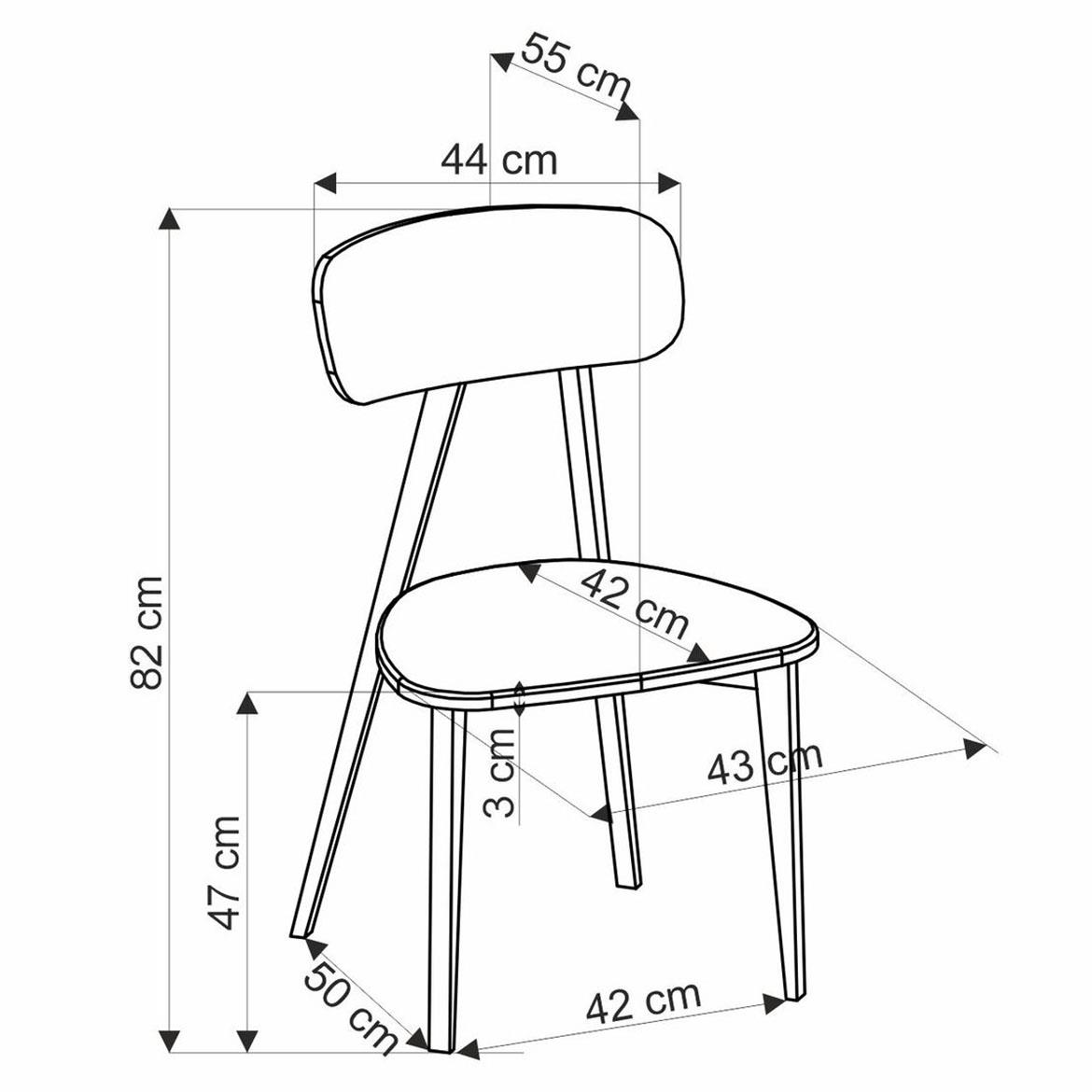 HYLO stolica 48x55x82 cm siva /crna